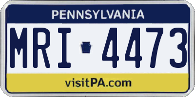 PA license plate MRI4473