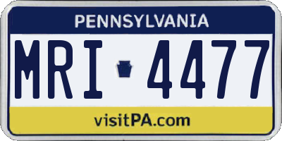 PA license plate MRI4477