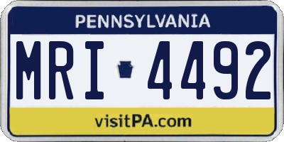 PA license plate MRI4492
