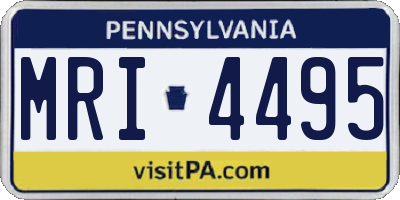 PA license plate MRI4495