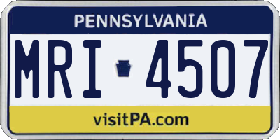 PA license plate MRI4507