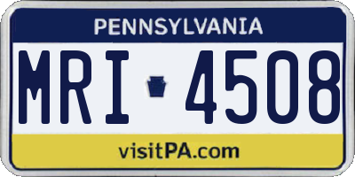 PA license plate MRI4508