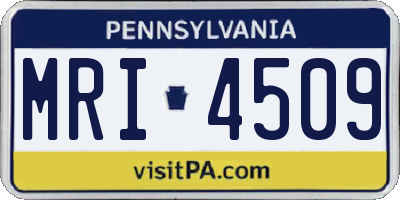 PA license plate MRI4509