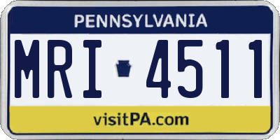 PA license plate MRI4511