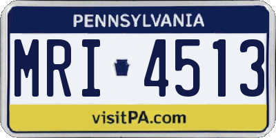 PA license plate MRI4513