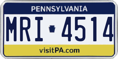 PA license plate MRI4514