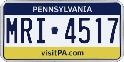 PA license plate MRI4517