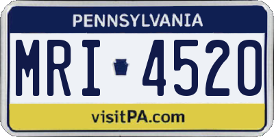 PA license plate MRI4520