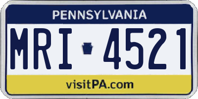 PA license plate MRI4521