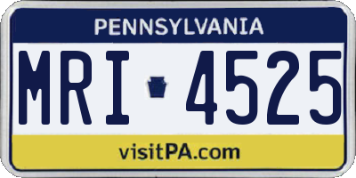 PA license plate MRI4525