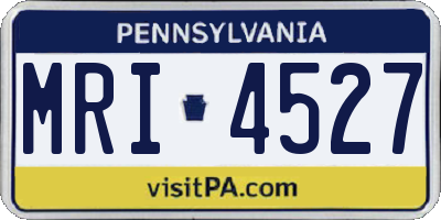 PA license plate MRI4527