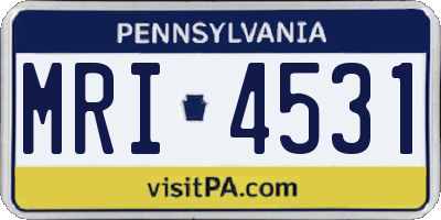 PA license plate MRI4531