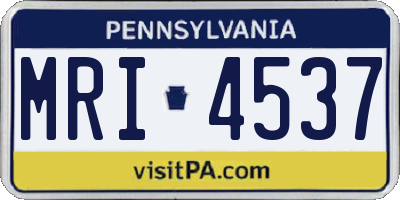 PA license plate MRI4537