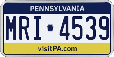 PA license plate MRI4539