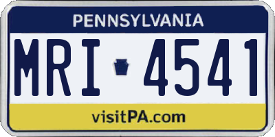 PA license plate MRI4541