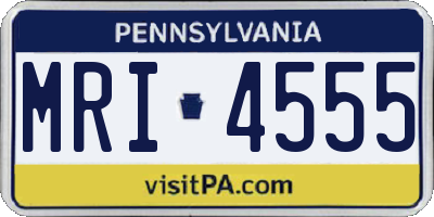 PA license plate MRI4555