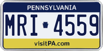 PA license plate MRI4559