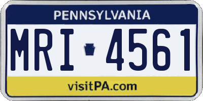 PA license plate MRI4561