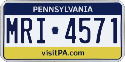 PA license plate MRI4571
