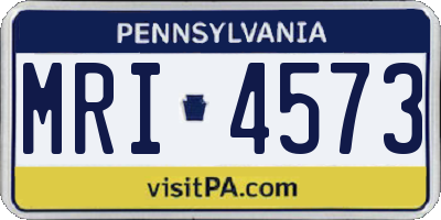 PA license plate MRI4573
