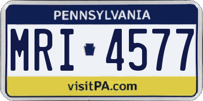 PA license plate MRI4577