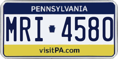 PA license plate MRI4580