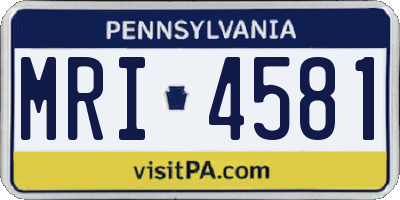 PA license plate MRI4581