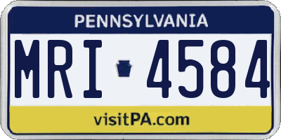 PA license plate MRI4584