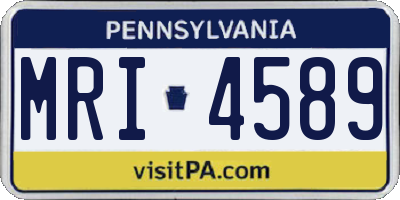 PA license plate MRI4589