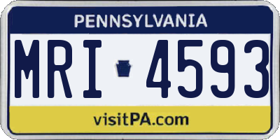 PA license plate MRI4593