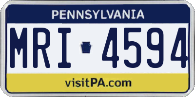 PA license plate MRI4594