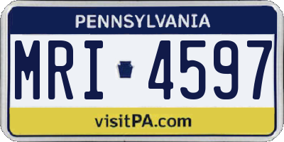 PA license plate MRI4597