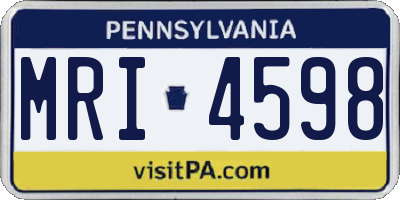 PA license plate MRI4598