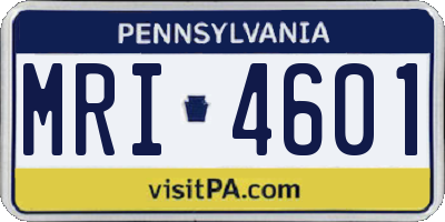 PA license plate MRI4601
