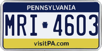 PA license plate MRI4603