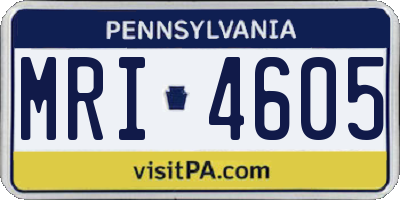 PA license plate MRI4605