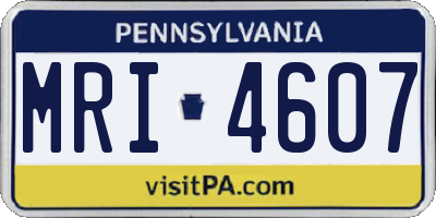 PA license plate MRI4607