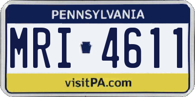 PA license plate MRI4611