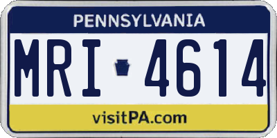 PA license plate MRI4614