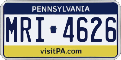PA license plate MRI4626