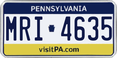 PA license plate MRI4635
