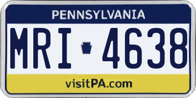PA license plate MRI4638