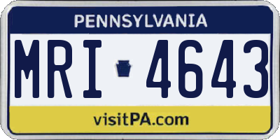 PA license plate MRI4643
