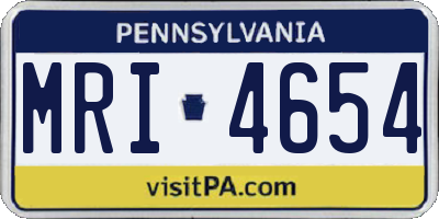 PA license plate MRI4654
