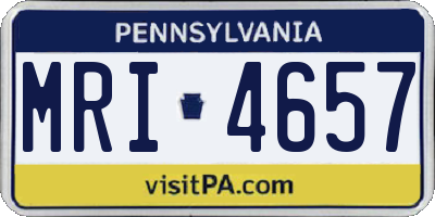 PA license plate MRI4657