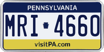 PA license plate MRI4660