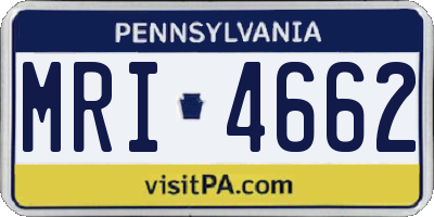 PA license plate MRI4662