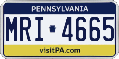 PA license plate MRI4665