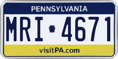 PA license plate MRI4671