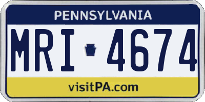 PA license plate MRI4674